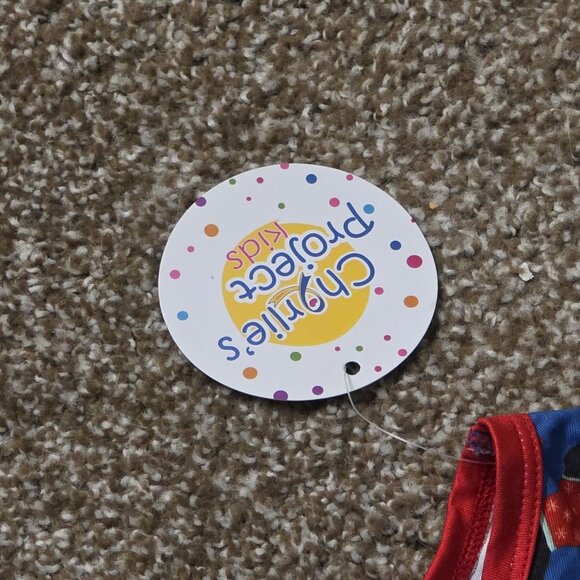 Girls Holiday Dress with Black Dogs Pattern, Blue and Red, 3/4 Sleeve Twirl Dres - Picture 3 of 3